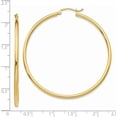 thumbnail image 4 of 14k Yellow Gold Polished 2x50mm Tube Hoop Earrings, 4 of 6