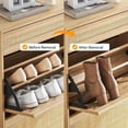 thumbnail image 4 of Slim 24-pulgada rattan shoe almacenamiento gabinete-freestanding con flip-down compartments y cajón hidden shoe almacenamiento organizer con adjustable estantes natural finish, 4 of 7