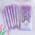 thumbnail image 4 of Bolígrafos neutros borrables con diseño de paisaje de flores, gomas de borrar Kawaii con bolígrafo de Gel, papelería Coreana para la escuela y la Oficina, 6 piezas, 4 of 4
