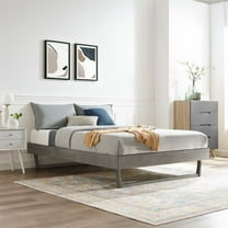 Modway Billie King Wood Platform Bed Frame in Gray