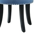 thumbnail image 7 of Inspired Home Jasper Velvet Vanity Stool Nailhead Trim Rolled Back Bedroom, Slate Blue, 7 of 7