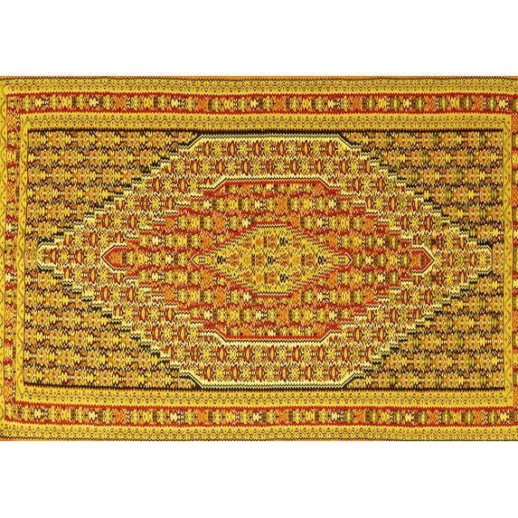 Ahgly Company Indoor Rectangle Southwestern Yellow Country Area Rugs, 5' x 8'