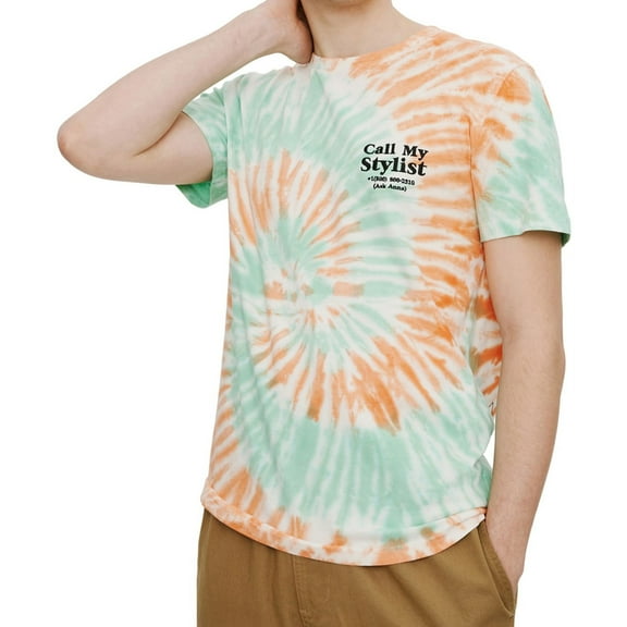 Elevenparis Mens Call My Stylist Embellished T-Shirt, Multicoloured, XX-Large