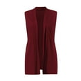 thumbnail image 6 of ZXSXSY Women Solid Color Split Side Waterfall Neck Sleeveless Cardigan with Pockets, 6 of 7