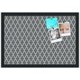 thumbnail image 2 of PinPix 22x15 Custom Cork Bulletin Board Quatrefoil Dk Grey Poster Board Has a Fabric Style Canvas Finish, Framed in Quatrefoil Dk Grey, by ArtToFrames (PinPix-583), 2 of 6