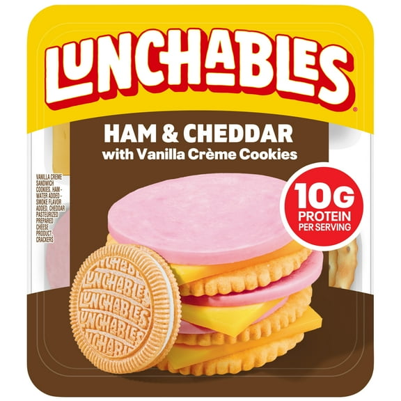 Lunchables Ham & Cheddar with Vanilla Creme Cookies, 3.5 oz Pack