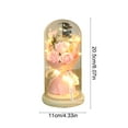 thumbnail image 3 of AuroraX Valentines Day Tabletop Pink Preserved Rose Flower Bouquet In Glass Dome Decorative Love Romantic Night Light Decorations for Home Party Anniversary Valentine'S Day Gifts for Him Her Couples, 3 of 6