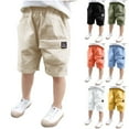 thumbnail image 5 of ZACPNCV Boys Shorts Kids High Waisted Cargo Shorts Summer Casual Shorts with Pockets Yellow 7-8 Years, 5 of 5