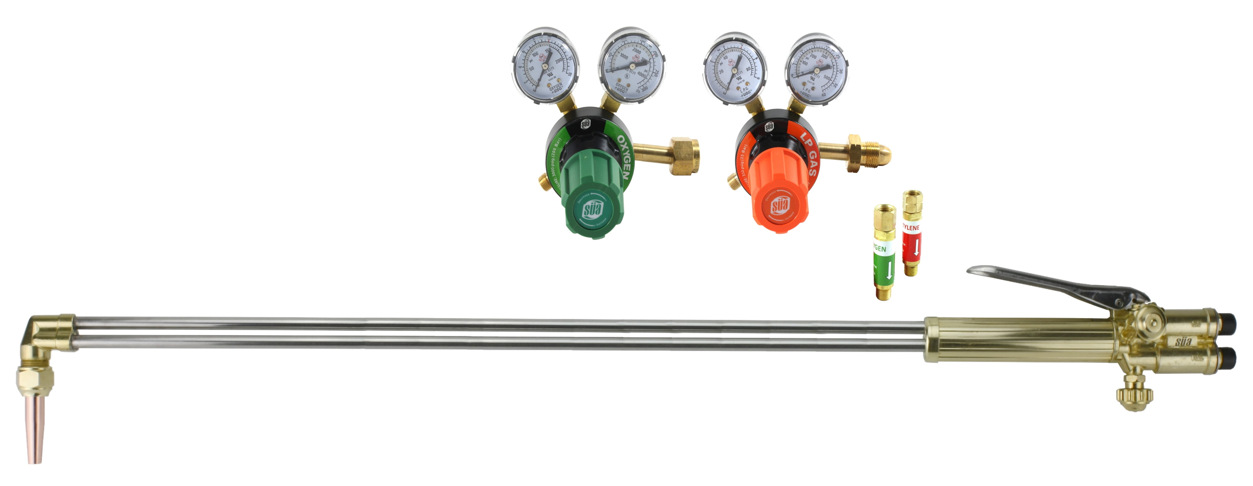 SÜA 36" Heavy Duty Straight Cutting Torch 90° Head Compatible with ST900FC + Regulators