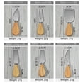 thumbnail image 4 of Juego de cuatro cuchillos para queso con mango de madera de caucho y acero inoxidable, cuchillo para mantequilla, utensilios para hornear para el hogar, 4 of 6