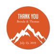 thumbnail image 1 of Darling Souvenir Round 45 Pcs Snowy Mountain Thank You Stickers Personalized Bride Groom Names And Date Envelope Seals-Orange, 1 of 4