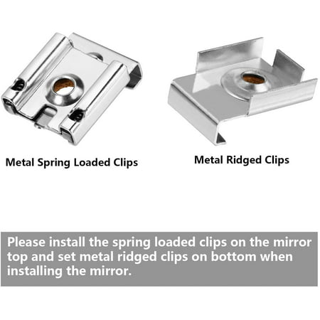 4 Sets Spring Loaded Mirror Hanger, How To Install A Mirror With Clips