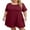 01 Wine Red, variant on Cueply Women's Plus Size Dress Casual Summer Short Sleeve Crew Neck Loose Midi Dresses T-Shirt Swing Dress