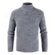 thumbnail image 1 of Hombres Casual Sólido Cuello Redondo Jersey Suéter de Manga Larga Slim Fit Bottoming Knit Top Suéter de Cuello Alto Pompotops  oipoqjl39493, 1 of 4