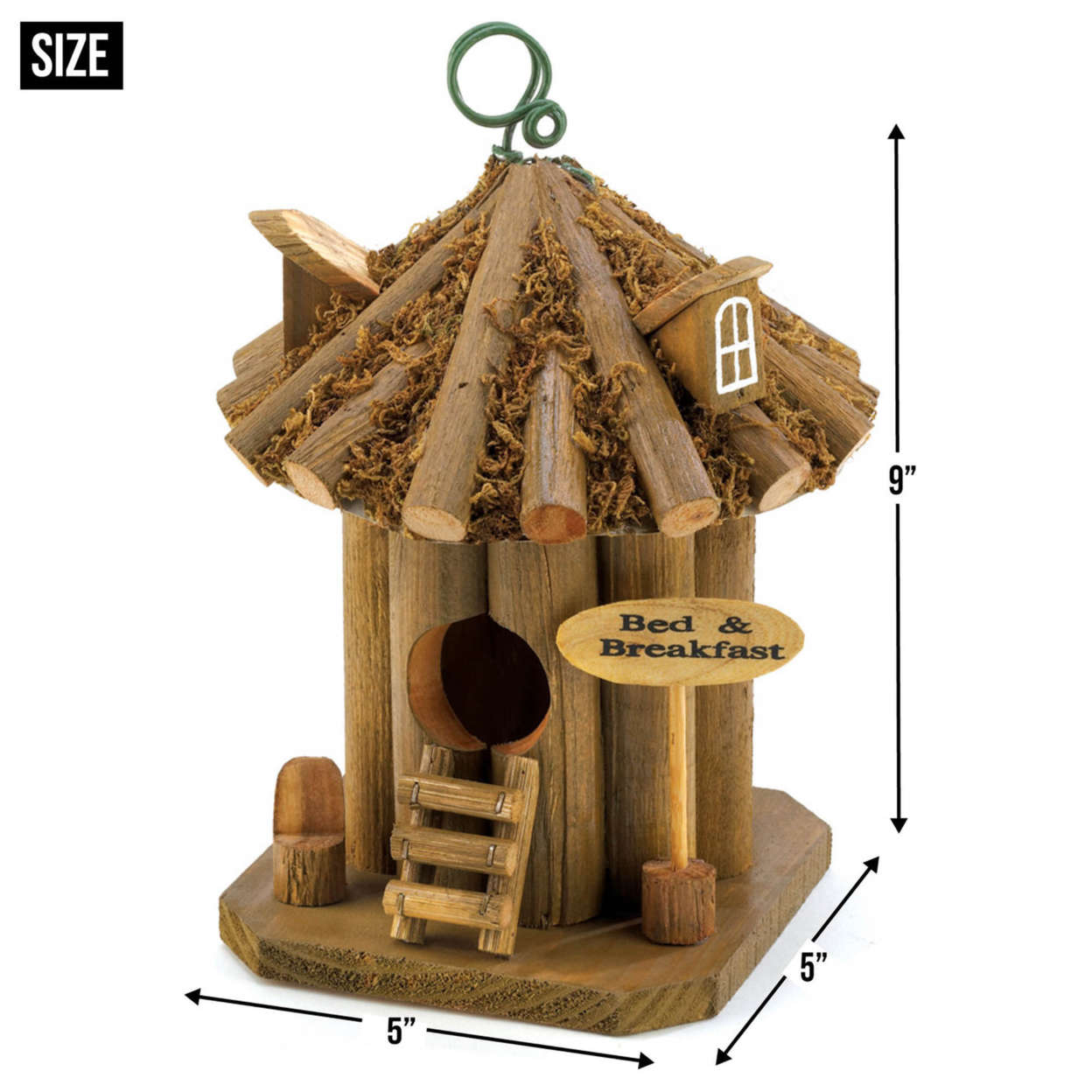Home Decorative Bed And Breakfast Wood Birdhouse - Brown - image 5 of 5