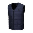 thumbnail image 3 of FINALGANG Men's Heated Vest Puffer Solid Color Warm Coat Sleeveless Zipper V Neck Slim Fit Gilet For Casual Daily Wear Leisure Top, 3 of 6