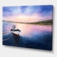 thumbnail image 3 of Designart ' VIbrant Sunset Over Fishing Boat By The Shore ' Lake House Canvas Wall Art Print, 3 of 4