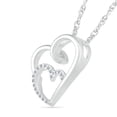 thumbnail image 2 of DGOLD Sterling Silver Round White Diamond Heart in Heart Necklace for women (1/20 cttw), 2 of 3