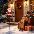 thumbnail image 6 of Solar Santa Claus Christmas Garden Stake, Metal Outdoor Yard Decor with Warm Lantern Light for Lawn Pathway Patio, Winter Holiday Gift 32.08in, 6 of 7