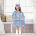 thumbnail image 7 of Wearable Blanket with Sleeves and Pocket Oversized Hooded Sweatshirt 3-14 YR Cartoon Shrimps Pattern S, 7 of 7