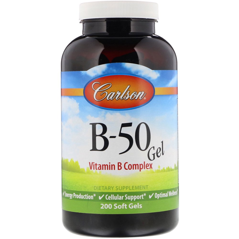 Carlson Labs B50 Gel Vitamin B Complex 200 Softgels