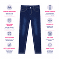 thumbnail image 5 of Real Love Girls’ Jeans – 2 Pack Stretch Denim Pull-On Skinny Fit Jeggings (7-16), size 12, Medium Flowers/Dark, 5 of 7