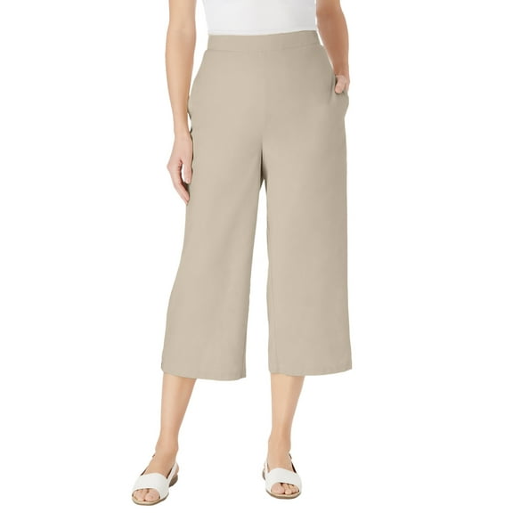 Woman Within Plus Size Linen Capri (Petite Available)