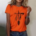 thumbnail image 2 of Dadaria Matters Tee pour Femmes Chemise Orange Manches Courtes T-Shirt Col Rond Hauts Attrape-Rêves d'Été Blouses TG, 2 of 5