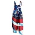 thumbnail image 3 of QATAINLAV 4th of July Jumpsuits for Women American Flag Overalls Adjustable Strap Cotton Linen One Piece Rompers Sleeveless Wide Leg Bib Pants Multicolor S, 3 of 6