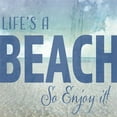 thumbnail image 2 of LightBoxJournal 26x26 Black Ornate Wood Framed with Double Matting Museum Art Print Titled - Signs_SeaLife_Typography_LifesABeach, 2 of 4