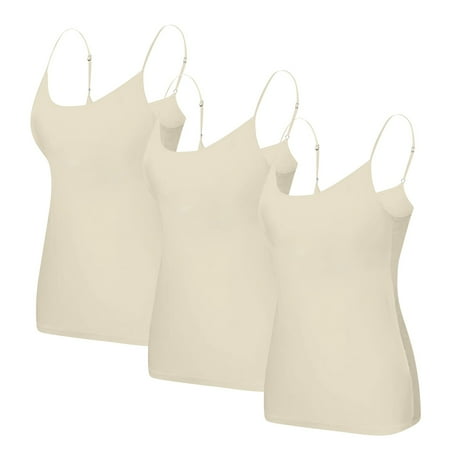 Clearance!Uooqdmx Padded Tank Tops for Women  Tank Tops with Built in Bras  Basics Womens Clothing  2025 Yoga Gym Plus Size Underwear  Spaghetti Strap Tops for Women (3pc)  Beige 2 4XL