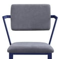thumbnail image 4 of Benjara Fabric Upholstered Metal Base Chair with Flared Armrest, Blue and Gray, 4 of 5