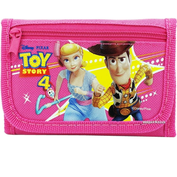 Toys Story 4 Woody,Bo Peep and Forky Pink Trifold Wallet