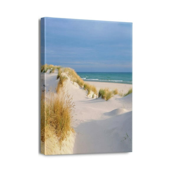 Beach Pictures Wall Art for Bathrooms Canvas Framed Seacoast Theme Wall Decor for Bedroom Modern Bathroom Coastal Pictures Wall Decor for Kitchen Home Ocean Artwork for Wall Decoration Size 12''x16''