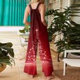 thumbnail image 5 of Women's Casual Sleeveless Christmas Print Cotton Jumpsuit, Pink, Size S, 5 of 5