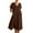 Brown, variant on purcolt Womens Cotton Linen Midi Dress Casual Loose Fit Short Sleeve V Neck Flowy Sundress Summer Beach Dress with Pockets