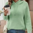thumbnail image 4 of Women's Hooded Sweatshirt Casual Long Sleeve Drawstring Pullover sweater with Pocket Green M, 4 of 4