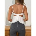 thumbnail image 6 of Biezeib Women's Summer Cami Tops Solid Color Adjustable Spaghetti Strap Vest Cutout Cropped Camisole, 6 of 6
