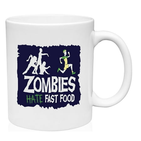 

Zombies Hate Fast Food Mug Large Coffee Mug 15 oz Ceramic Coffee Mug Funny Gift Cup