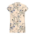 thumbnail image 5 of Odbmxy Women T Shirt Short Sleeve Summer V-Neck Plus Size Tops Women Leisure Regular Holiday Fancy Yellow Floral Tops, 5 of 6