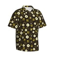 thumbnail image 2 of Daiia Honey Bees With Flowers Hawaiian Shirt for Men Gentle Cotton Regular Short Sleeve Casual-XX-Large, 2 of 9