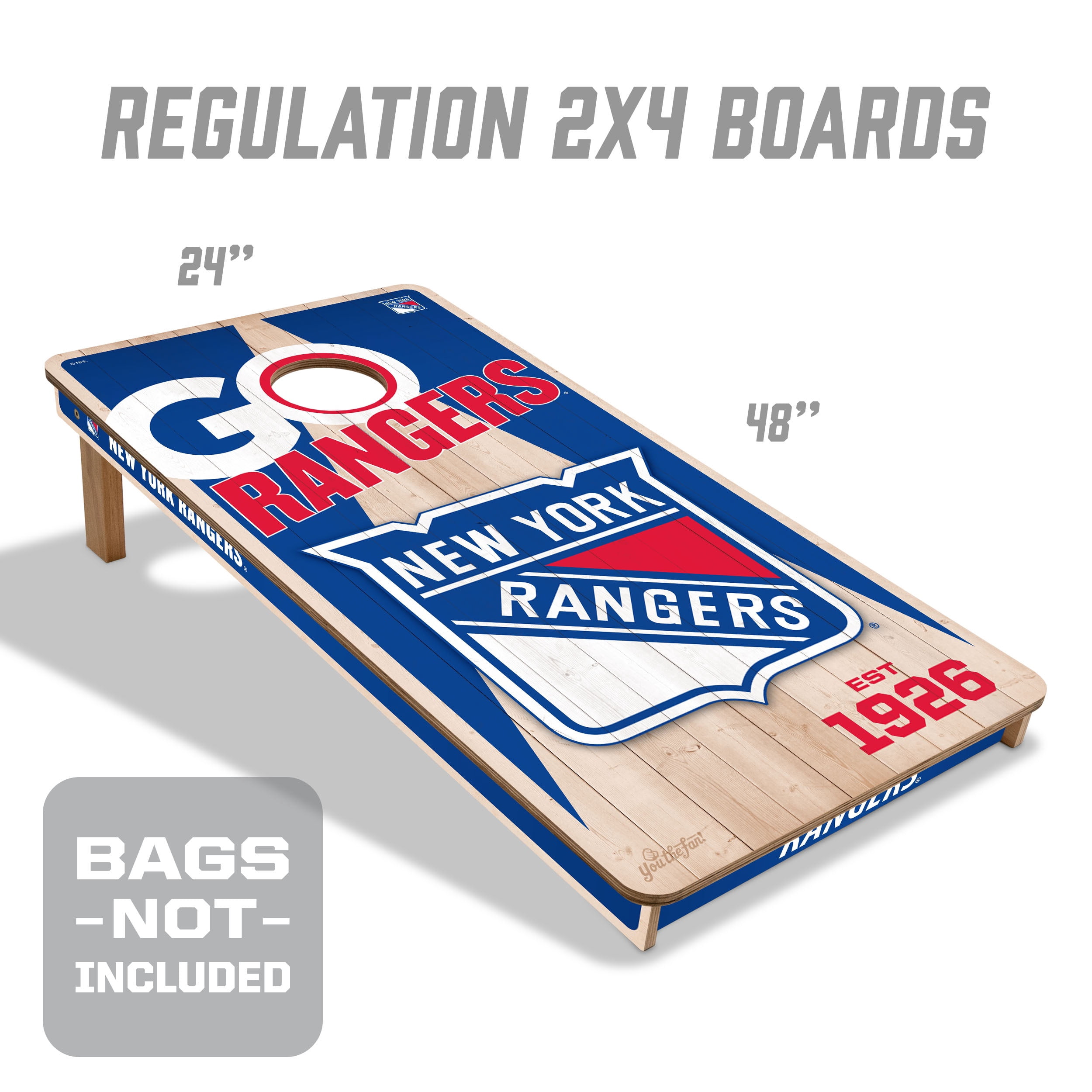 YouTheFan NHLNew York Rangers 2' x 4' Cornhole Game No Bags