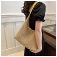 thumbnail image 4 of Xiao Hua Bolso de hombro tejido para mujer, bolso de mano y neceser, elegante bolso de playa de verano, 32 x 11 x 35 cm (amarillo), 4 of 5
