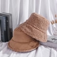 thumbnail image 6 of CoCopeaunts Women Bucket Hat Hats Double-Sided Artificial Lamb Solid Color Autumn Winter Warm Fisherman Hat Foldable Basin Hat, 6 of 8