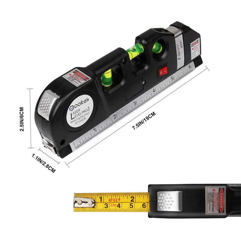 Details about   NEW Multipurpose Laser Level Vertical Horizon Measuring Tape Aligner Ruler Steel 
