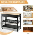 thumbnail image 2 of Walsunny Kitchen Island with Locking Wheels, 39.76 "Dining Rolling Cart Dining with Large Capacity Storage Drawers and 2 Levels of Open Spacious Shelves, Towel Rack（Black）, 2 of 8