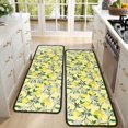 thumbnail image 4 of Kitchen Rugs Sets Of 2,Yellow Lemon Fruit Flowers Yellow Pattern Anti Fatigue Kitchen Mat Rugs Non Slip Washable,Decorative Kitchen Floor Mats for Kitchen,Sink,Laundry,17"x47"+17"x47", 4 of 5