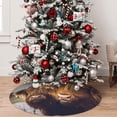 thumbnail image 5 of Lsque Yak Print Christmas Tree Skirt, Tree Skirt with Ties or Velcro, Perfect for Holiday Decorations, Halloween, and New Year-36", 5 of 7