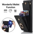 thumbnail image 3 of Phone Case for Samsung Galaxy Note 20 Ultra 5G Wallet Cover with Screen Protector and RFID Blocking Ring Card Holder Cell Note20 Plus Notes 20Ultra Note20+ U + 20+ Twenty Not S20 Women Black, 3 of 11