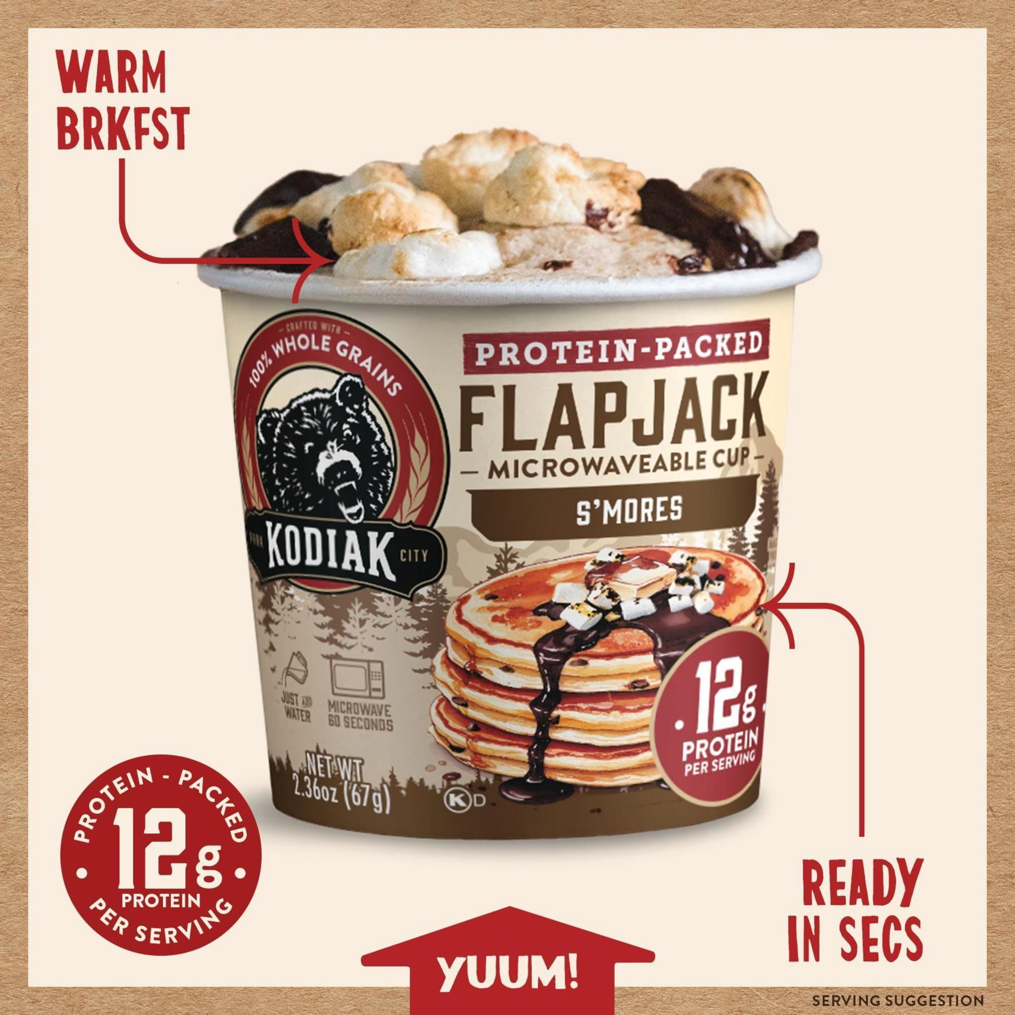(2 pack) Kodiak Protein-Packed S'mores Pancake Cup, 2.36 oz